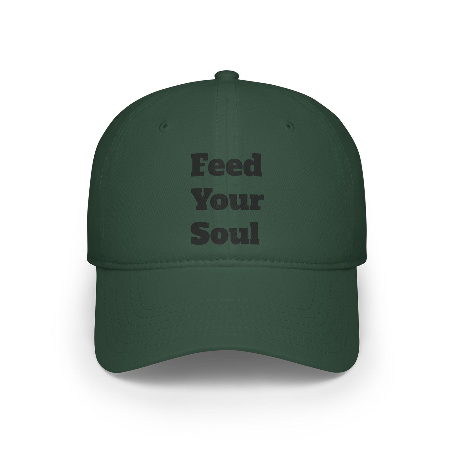 Feed Your Soul Low Profile Baseball Cap – Motivational Red Hat for Everyday Style